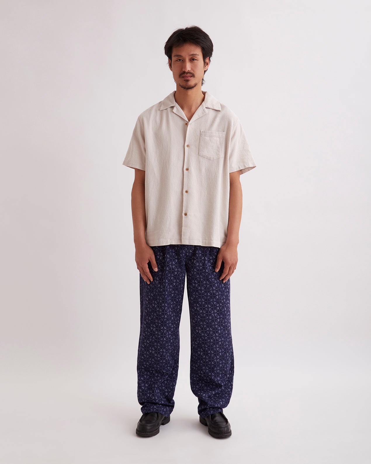 Canty Boucle Knit Short-Sleeve Shirt