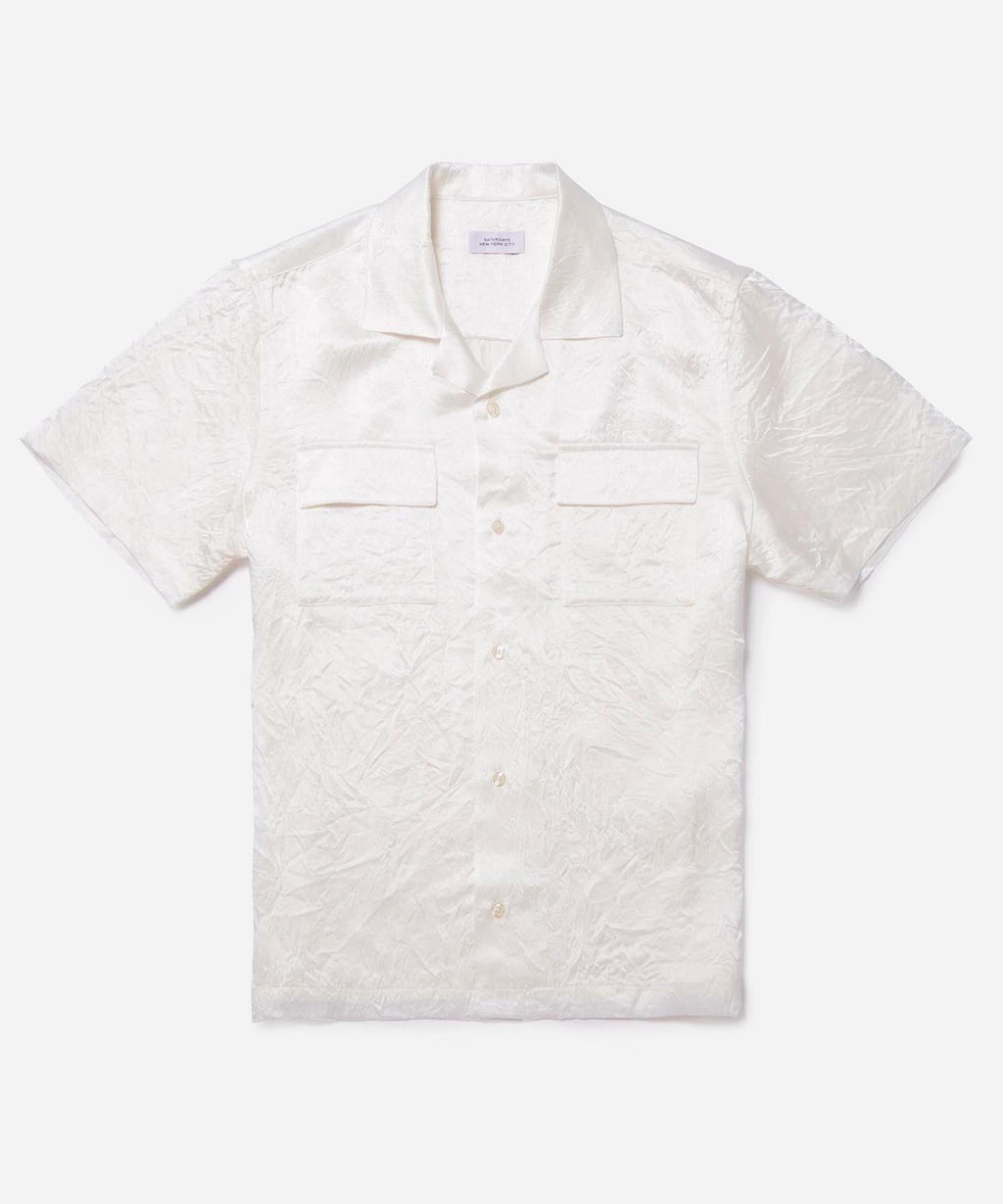 Canty Crinkled Satin Short Sleeve Shirt | Saturdays NYC (Australia)