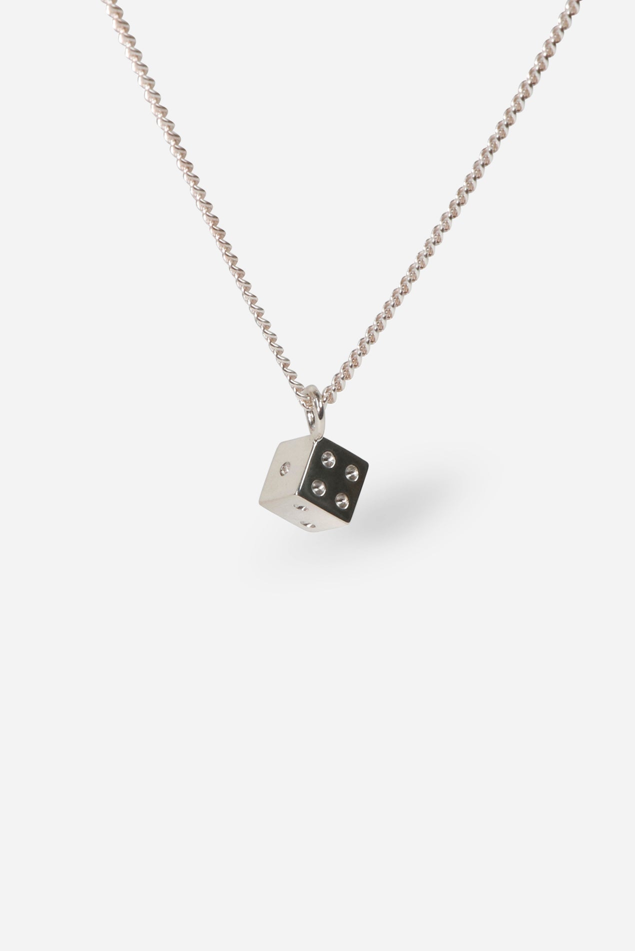 Dice Pendant Necklace 925 Sterling Silver